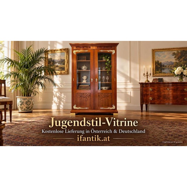 Antique Art Nouveau Glass Display Cabinet, 1920s For Sale - Image 17 of 18