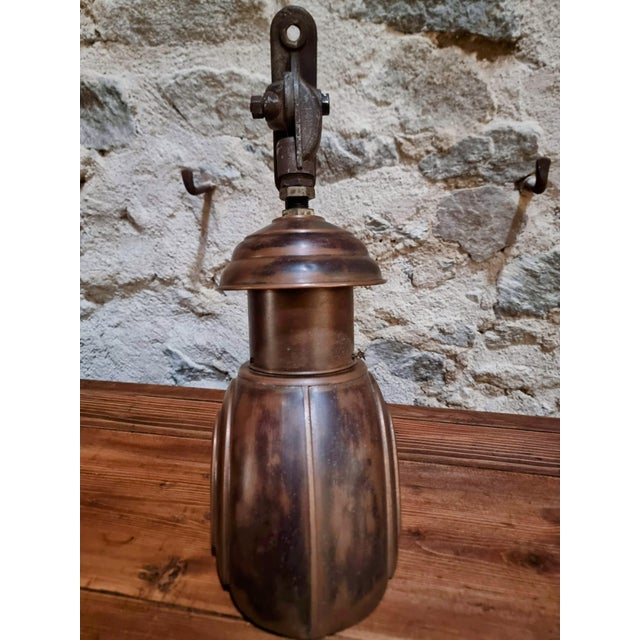 1920s Art Deco Copper Wall Lamp with Prismatic Glass Reflector, 1920s For Sale - Image 5 of 18