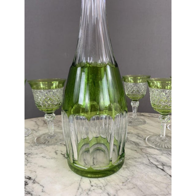 Crystal Liquor Glasses and Decanter, 20th Century, Set of 12 For Sale - Image 6 of 9