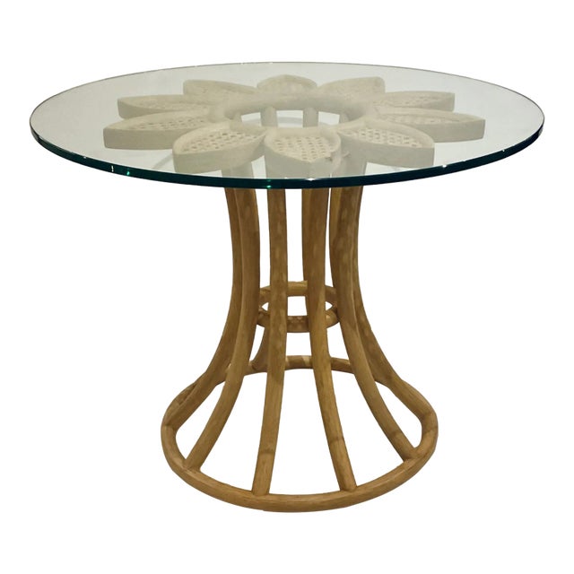 Baker / McGuire Organic Modern Custom Tan Sunflower End Table For Sale