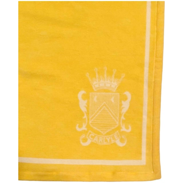 5-Star Carlyle Hotel NYC Frette Blanket Yellow Cotton For Sale - Image 10 of 12