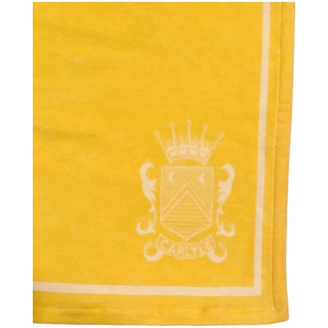The Carlyle Hotel Nyc Frette Blanket Yellow Cotton For Sale - Image 10 of 12