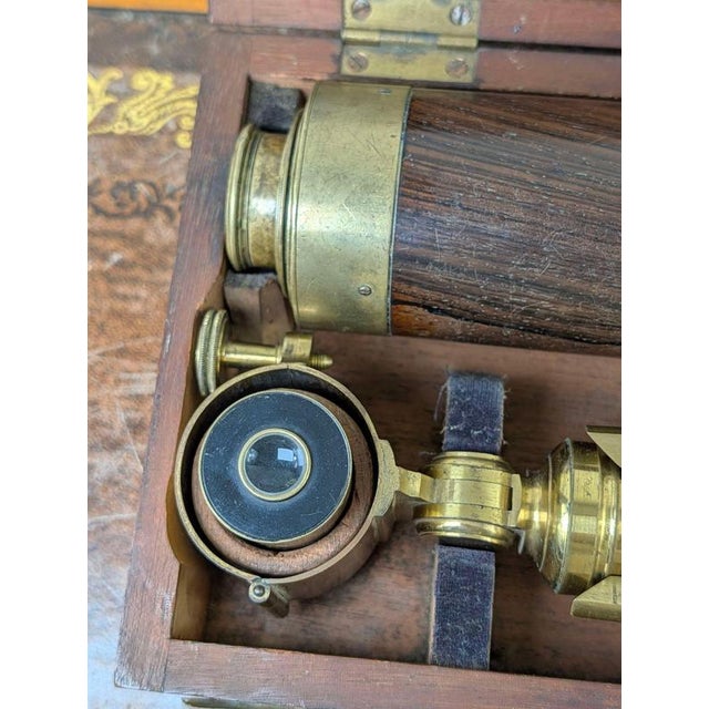Metal Mid-Victorian Dancer Brass and Hardwood Terrestrial Telescope, Manchester, 1850 For Sale - Image 7 of 16