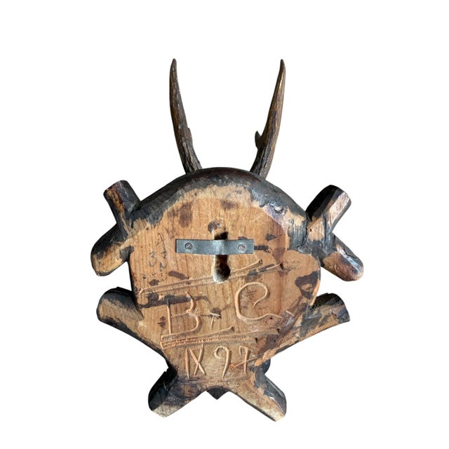 1900 - 1909 Roe Deer Trophy 213 Black Forest Antlers Mount For Sale - Image 5 of 5