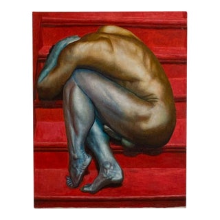 Curious Modernist Nude in Bright Palette For Sale