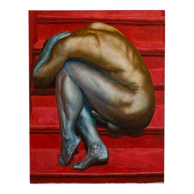 Curious Modernist Nude in Bright Palette For Sale
