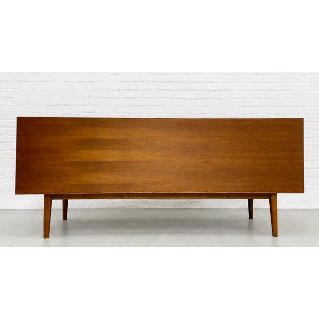 Classic + Long Mid Century Modern Styled Danish Credenza | Teak Media Stand | Handmade Sideboard For Sale - Image 14 of 14