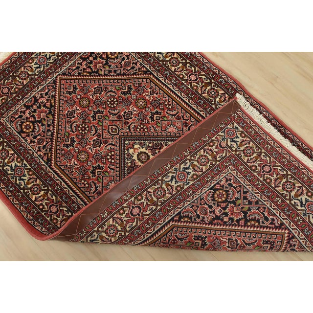 Fine Bidjar Rug 2’10” X 4’8” Red Wool Vintage Traditional Hand-Knotted Carpet For Sale - Image 11 of 12