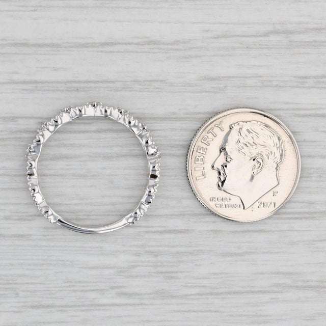New 0.15ctw Diamond Ring 14k White Gold Size 6.5 Band Wedding Stackable For Sale In Greensboro - Image 6 of 7