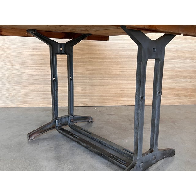 French Solid Cast Iron French Work Table With Wood Top For Sale - Image 12 of 12