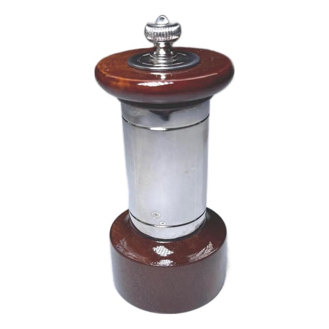 Christofle Silver Plated & Wood Pepper Mill | French Luxury Grinder with Peugeot Mechanism For Sale