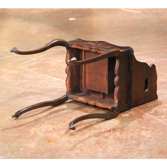 18th Century French Louis XV Carved Oak Nightstand With Drawer For Sale - Image 13 of 13