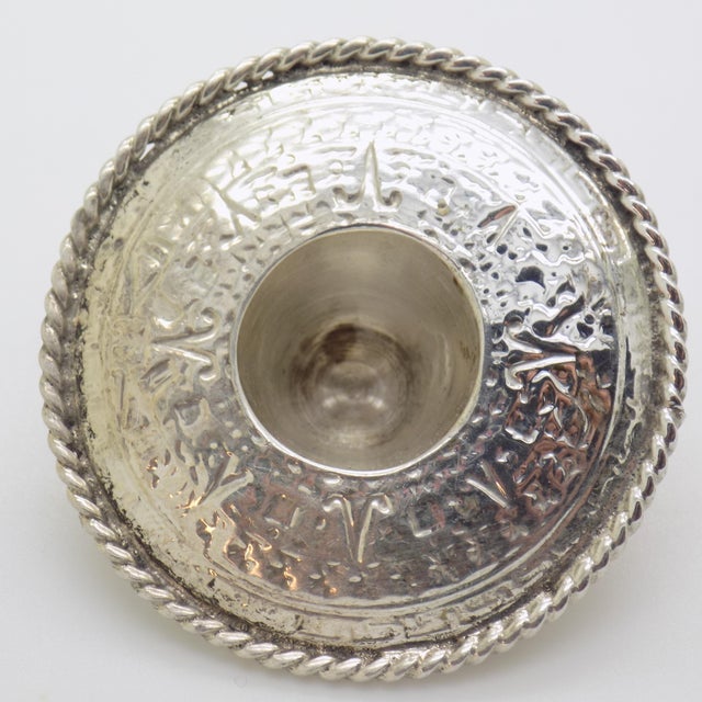 Silver Vintage Mexican Handmade Genuine Sterling Silver 925 Traditional Sombrero Hat For Sale - Image 8 of 11