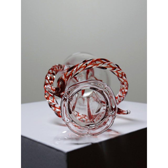 Vintage Venetian Murano Glass Filigrana/Zanfirico Soliflore Vase, 1950s-1960s For Sale - Image 10 of 12