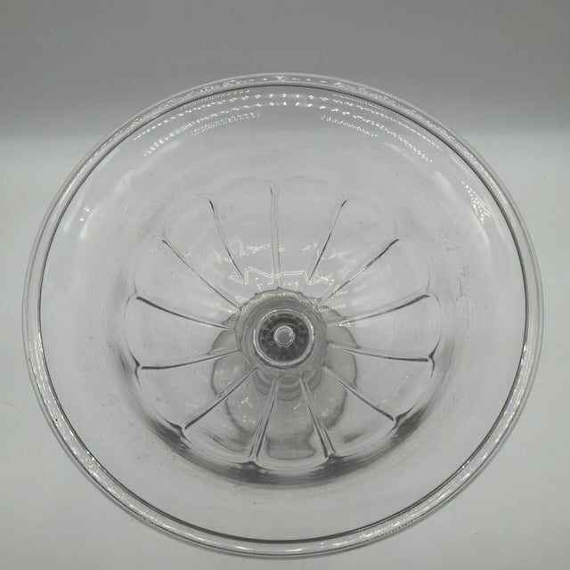 Rare Antique Blown Flint Glass Compote, Pittsburgh, Circa 1830s For Sale - Image 12 of 18