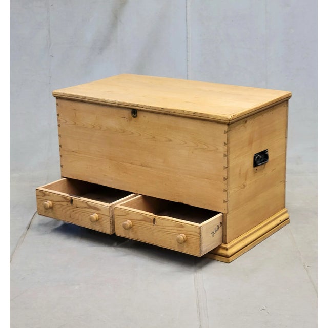 Rustic European Antique Eastern European Natural Pine Blanket Chest For Sale - Image 3 of 13