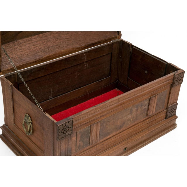 Wood Vintage Carved Wooden Box or Table Chest For Sale - Image 7 of 13