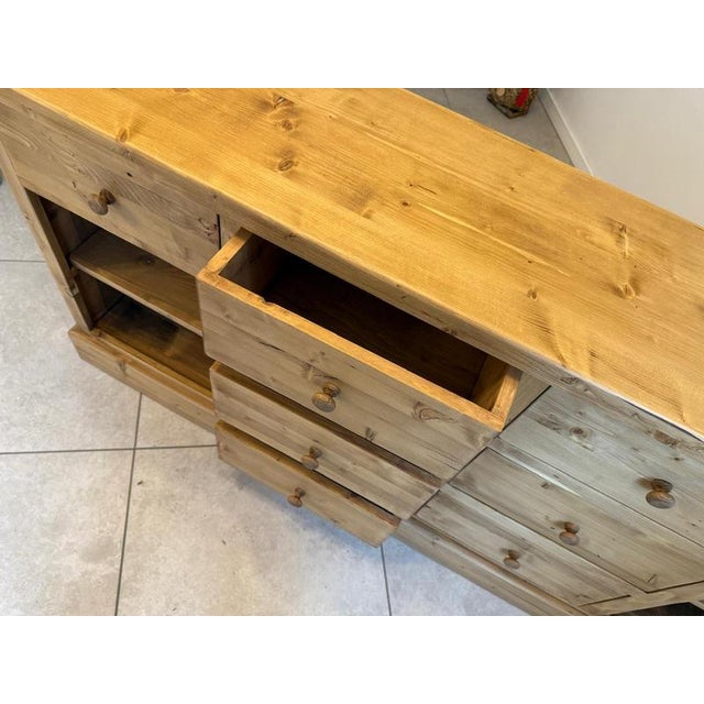 Brown Antique Chest of 8 Drawers in Softwood For Sale - Image 8 of 14