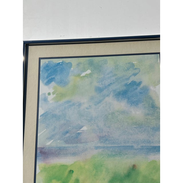Vintage abstract watercolor on paper by renown Danish designer Ole Kortzau Great execution as well as a composition....