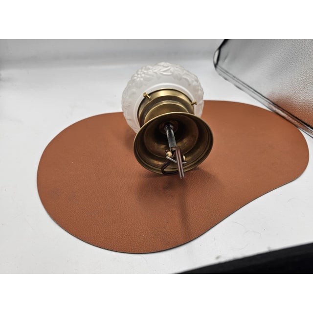 1920s Art Deco Brass and Glass Ceiling Lamp, 1920s For Sale - Image 5 of 7