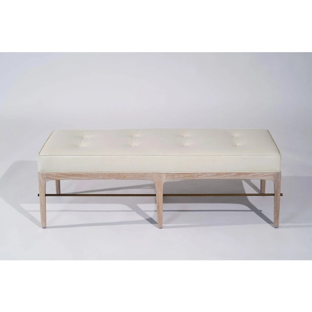 Mid-Century Modern Carlos Solano-Granda Linear Bench in Limed Oak and Bronze Series 60 For Sale - Image 3 of 12