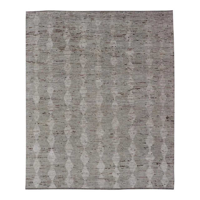 Modern Moroccan Rug by Keivan Woven Arts With All-Over Pattern 8'8 X 11'5 For Sale