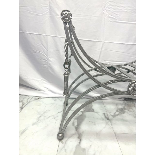 Maison Jansen Attributed French Mid-Century Steel Bench For Sale In Charleston - Image 6 of 9