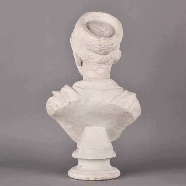 Vintage Plaster Bust of a Woman in Classical Drapery For Sale In Detroit - Image 6 of 12