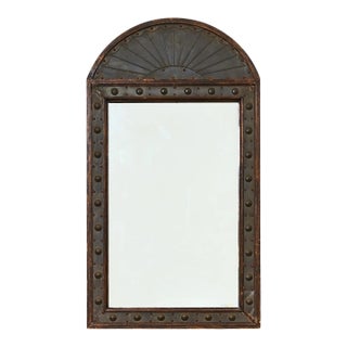 Antique Eastlake Architectural Wood Sunburst Pediment Mirror For Sale