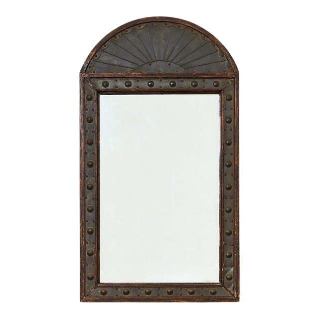 Antique Eastlake Architectural Wood Sunburst Pediment Mirror For Sale