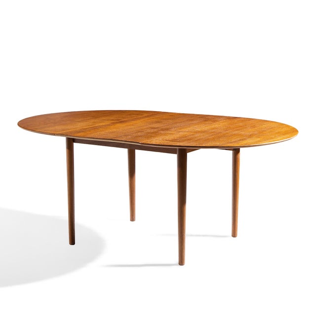 Mid-Century Modern Moreddi Style Mid Century Danish Teak Expanding Dining Table With 1 Leaf For Sale - Image 3 of 10