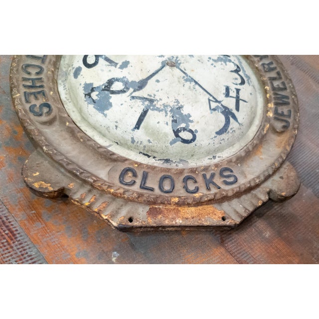Early 20th Century Folk Art Advertising Clock Form Trade Sign For Sale In New York - Image 6 of 13