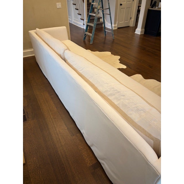 Serena & Lily Contemporary White Couch Attributed to Serena & Lily For Sale - Image 4 of 5