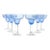 Contemporary Blown Blue Margarita Glasses - Set of 6 For Sale