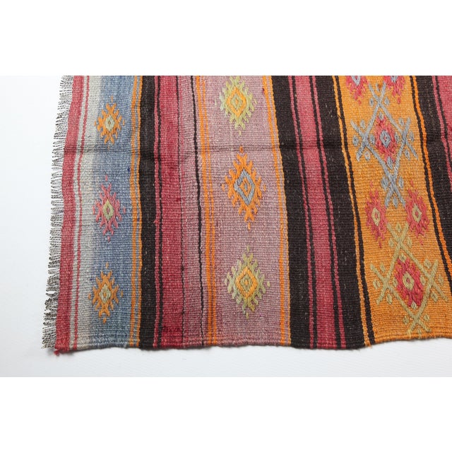 1950s Tribal Vintage Handwoven Kilim Rug - 9'3x5'1 For Sale - Image 5 of 13