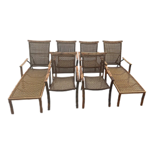 Faux Metal Bamboo 6 Piece Patio Seating Set