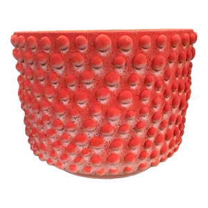 Burnt Orange and Red Organic Dot Ombre Planter