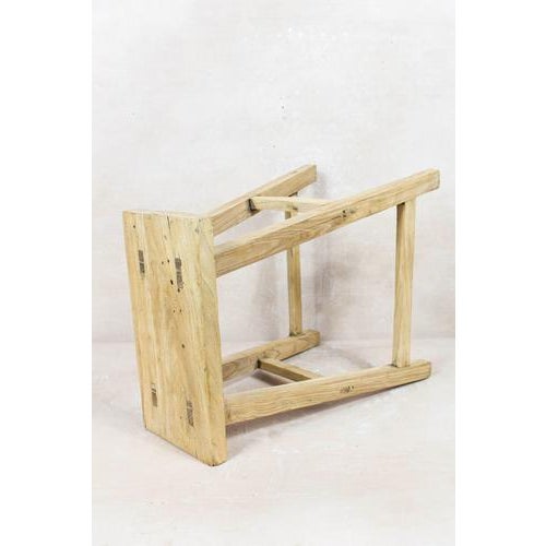 Vintage Rustic Stool in Elm For Sale - Image 4 of 5