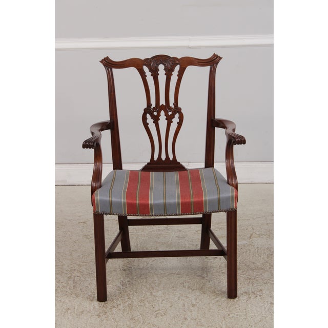 Chippendale Set of 8 Baker Mahogany Dining Chairs For Sale - Image 3 of 18