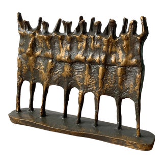 Vintage Mid Century Brutalist Sculpture "The Vision" by Krishna Reddy For Sale