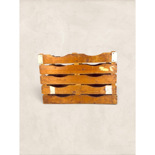 Brown 1920s English Bronnley Branded Pine Decorative Tray For Sale - Image 8 of 9
