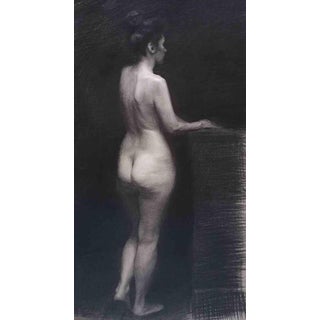 Marco Fariello, Nude Teresa, 21st Century, Charcoal Drawing, Framed For Sale