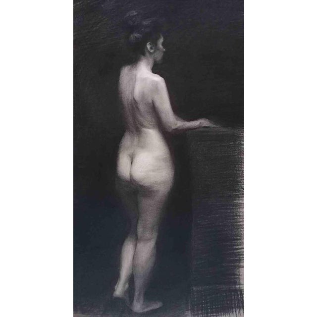 Marco Fariello, Nude Teresa, 21st Century, Charcoal Drawing, Framed For Sale