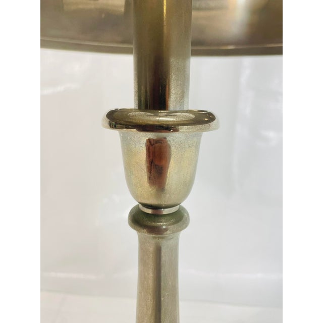 Pair of Nickel-Plated Modern Table Lamps With Matching Metal Shades For Sale - Image 11 of 14
