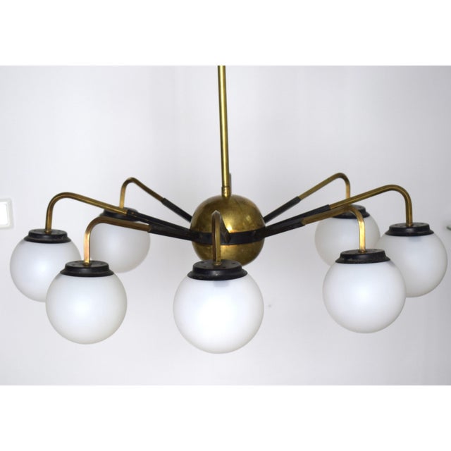 Stilnovo Italian Sputnik Chandelier with Adjustable Arms from Stilnovo, 1950s For Sale - Image 4 of 17