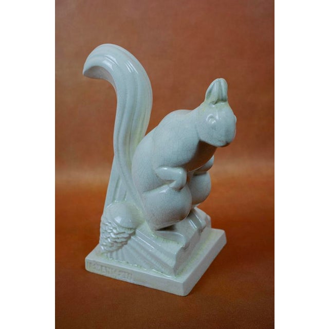 Art Deco Squirrel in Crackled Glazed Earthenware by Charles Lemanceau for Saint-Clément, France, 1920s For Sale - Image 9 of 12