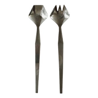 Geometric Modern Salad Servers from Edelstahl, Set of 2 For Sale
