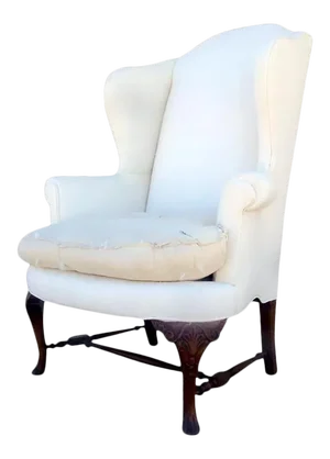 Queen Anne Style Wingback Chair