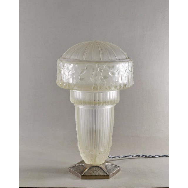 Georges Leleu - Lamp 'the Hollyhocks' A rare 1925-30 French art deco table lamp by the famous Paris based company of...