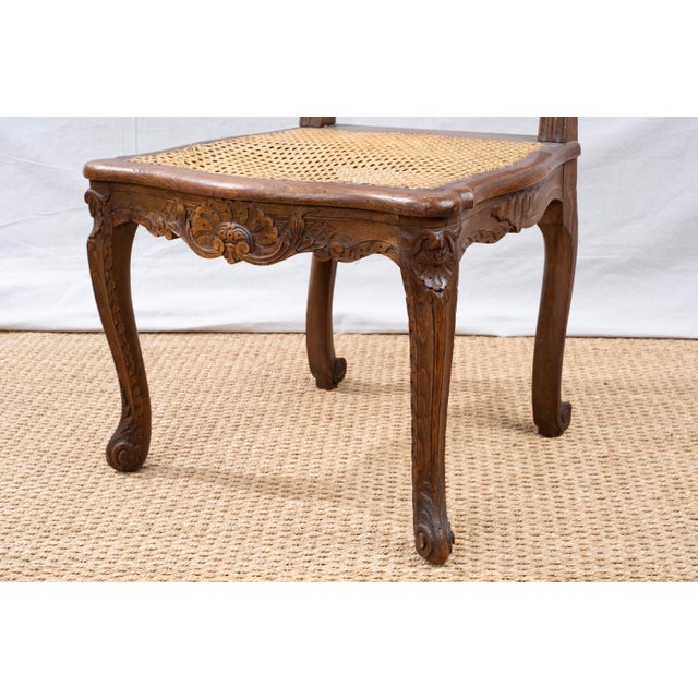 Early 20th Century Pair of Louis XV Style Cane Side Chairs For Sale - Image 11 of 12